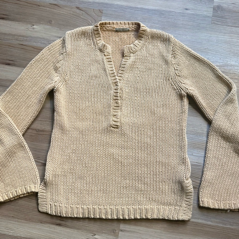 Women's sun bleached mustard yellow knitted J. Crew Pull Over